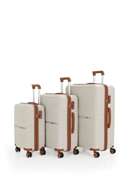 MÇS %100 Polipropilen 3'lü Valiz Seti Büyük + Orta + Kabin Boy CAN366-S