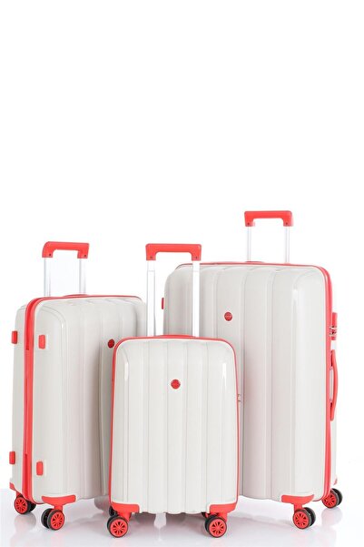 MÇS %100 Polipropilen 3'lü Valiz Seti Büyük + Orta + Kabin Boy CAN305-S