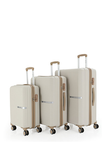 MÇS %100 Polipropilen 3'lü Valiz Seti Büyük + Orta + Kabin Boy CAN374-S