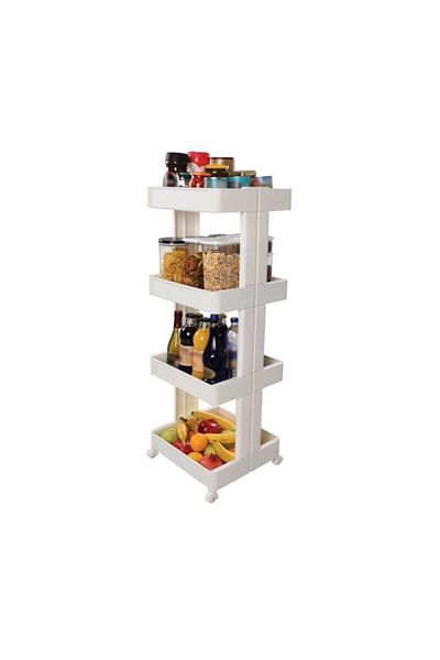 Motek Big Shelf 360 Degree 4 Tiers with Wheels Bıg-04