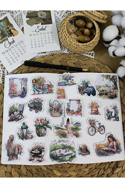 SelisCraft Bahar Temalı Tekli Etiket Seti 01 Ajanda Planlayıcı Bullet Journal...