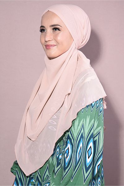 Ns nowascarf Sufle Khimar Medium Size Hijab Shawl Salmon