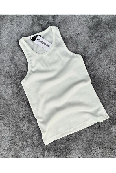 oneoff Ανδρικό μπλουζάκι με λαιμόκοψη Slimfit πλέξη ριμπ Tank Top