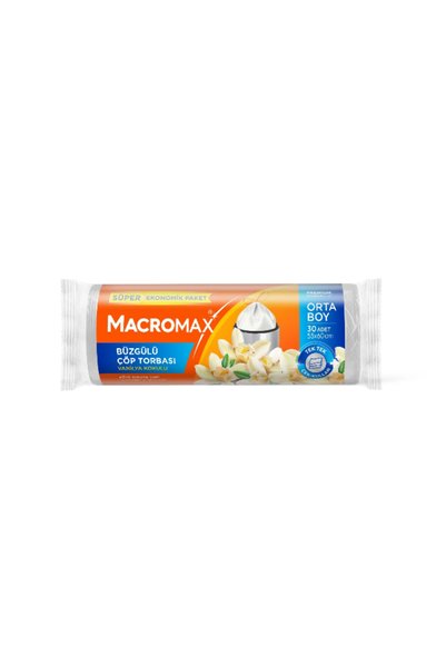 ERSOPACK Macromax Orta Boy Vanilya Kokulu Büzgülü Çöp Torbası 3*30=90 Adet