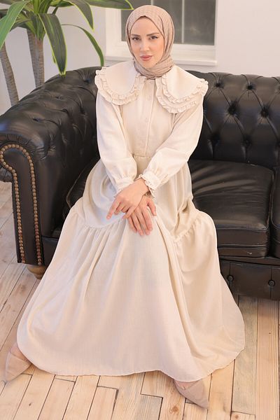 benguen 2079 Baby Kragen Kleid Stein Farbe