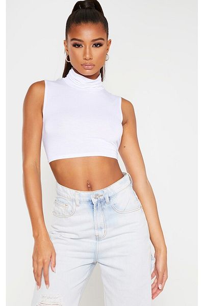 JamaisVu Zero Sleeve Turtleneck Crop Body