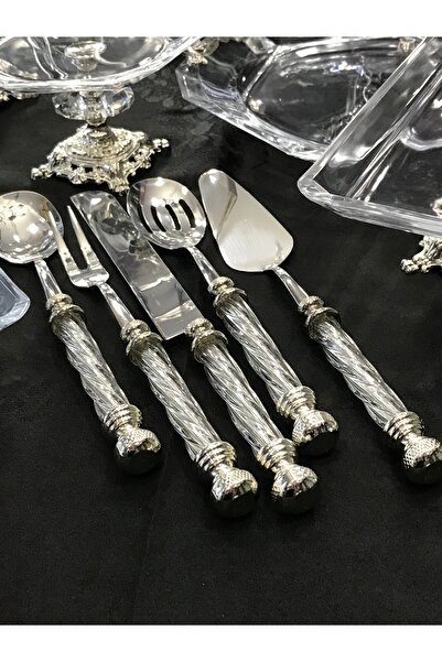 Santara Gorgeous Set with Silver Casted Legs, 6 Pieces of Presentation and Special Design, 5-Piece Service Set