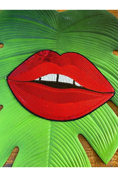 Gönülden Tasarım 23X16 CM PULCI ROȘI CU PAILLETE BUCĂ DE BUZE ACCESORIUL HOBB...