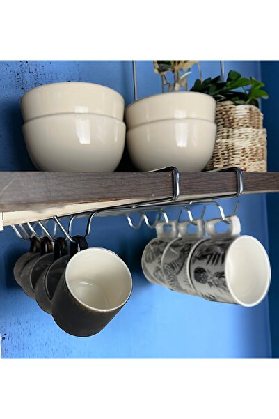 BathFiesta 10 Kancalı Dolap İçi Fincan Askısı, Krom Fincan Kupa Düzenleyici, ...