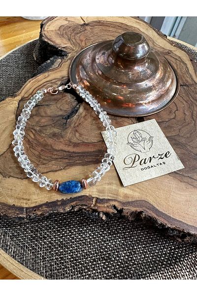 parze doğaltaş Quartz and Lapis Lazuli Bracelet