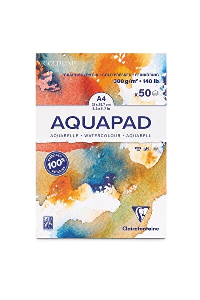 Clairefontaine Goldline Aquapad Soğuk Baskı - Orta Doku Sulu Boya Defteri 300...