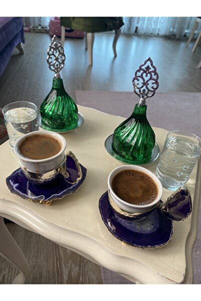 Angel Tasarım Akik Doğaltaş Kahve Seti