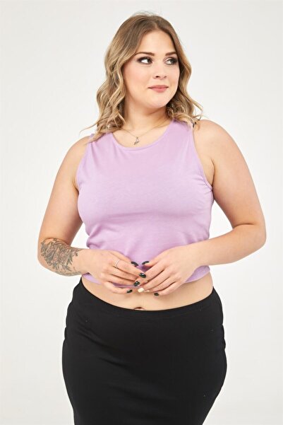 Seamoda Γυναικείο λιλά στρογγυλό λαιμό Crop εσώρουχο
