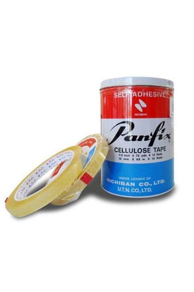 Panfix Cellophane Tape 12mm X 66m (Pack of 12)