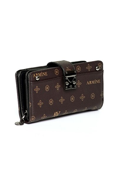 Armine C03 Kahverengi Baskılı Cüzdan