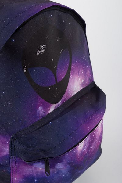 EFBUTİK Unisex Purple Galaxy Alien Backpack