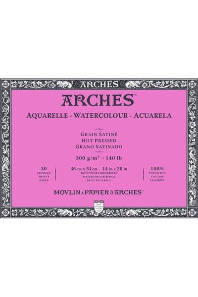 Arches Sulu Boya Blok Defter Hot Pressed 300g 20 Yaprak 36x51