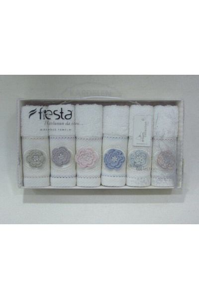 Fiesta 30X50 Feeling Bamboo Embroidered - Set of 6 Lace Towel