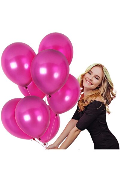 Parti dolabı 15'li Metalik Fuşya (koyu Pembe- Vişne Çürüğü - Mürdüm) Balon