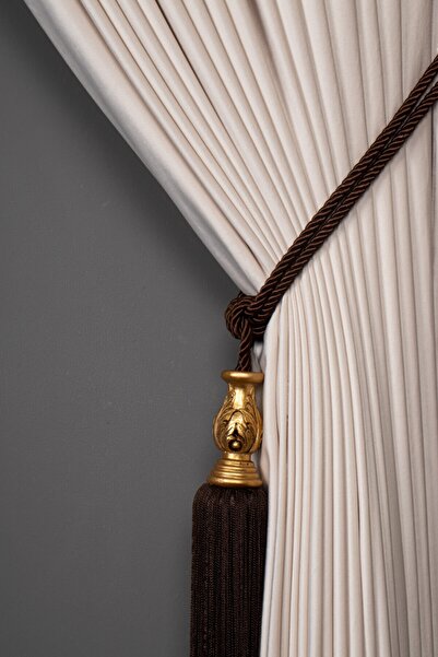 Saççax Exclusive Culoarea cafelei Aur Carot Detaliat Fundal Cortina Broderie ...