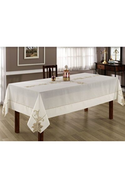 Royal Nazik Nazik Home Rozy Masa Örtüsü Pudra-krem