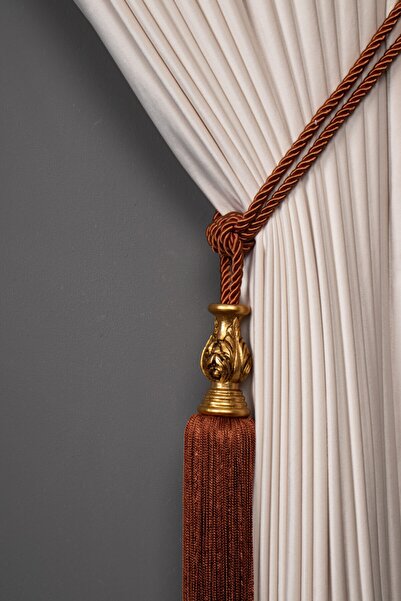 Saççax Exclusive Culoarea țiglă Aur Detaliu Carot Fundal Cortina Broderie Bra...