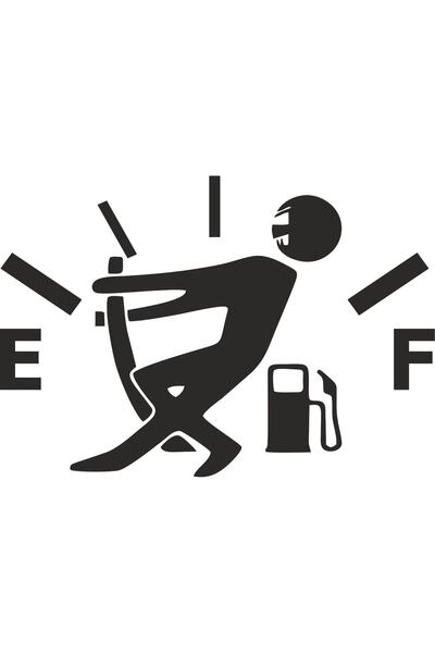 Teknotik Yakıt Göstergesi Depo Kapağı Sticker Siyah