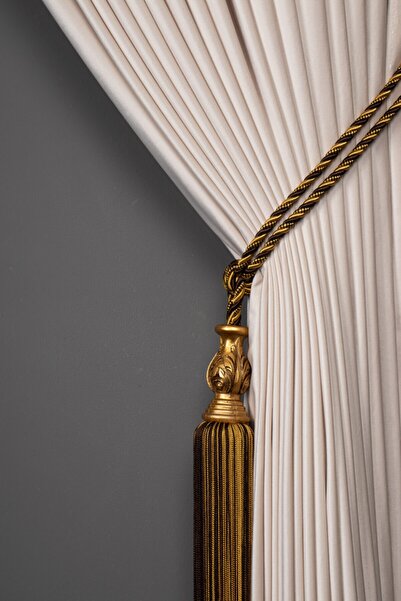 Saççax Exclusive Cafea și auriu Culoare Aur Detaliu Carot Fundal Cortina Brod...