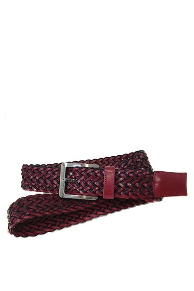 DOKA Genuine Leather Knitted Men's Sports Belt Claret Red