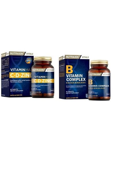 Nutraxin Vitamin C - 1000Mg, Vitamin D - 1000Iu, Zinc - 10Mg, Vitamin B Complexi - 60 Tablets Vitamin Max