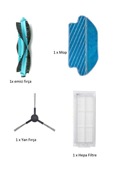 Xiaomi Viomi Mop Pro V2/V3 - Με φίλτρο Hepa, 4 σετ συμβατές σφουγγαρίστρες και βούρτσες