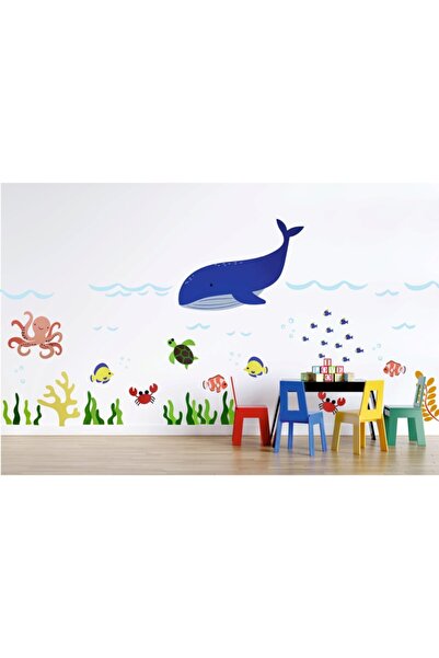 Piktura Duvar Dekorasyon Diy Kiti Okyanus Canlıları Balık + Küçük Balıklar + ...