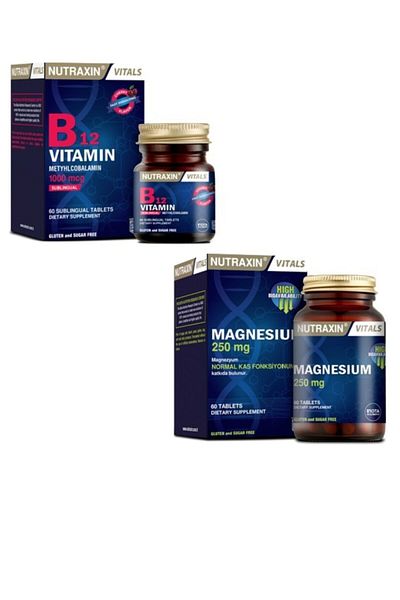 Nutraxin Vitamin B12 and Magnesium Supplement - 1000mcg 60 Sublingual Tablets
