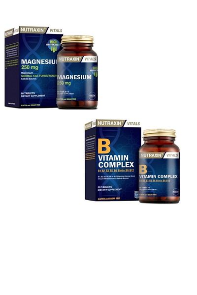Nutraxin Magnesium and Vitamin B Set - 250 Mg 60 Tablets