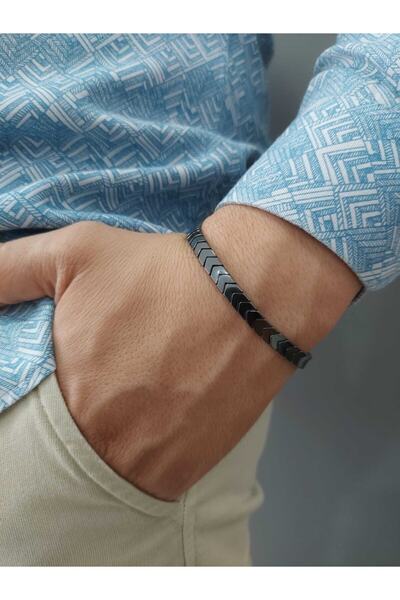 luces Hematit Ince Kesim Erkek Bileklik