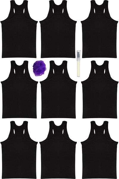 Tutku Ribbed (lycra) Athlete Rambo Black Men's Undershirt *9-Piece Set + Pen Perfume + Washcloth