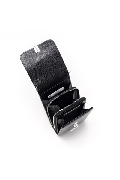 Eminsa Black Vertical Shoulder Bag