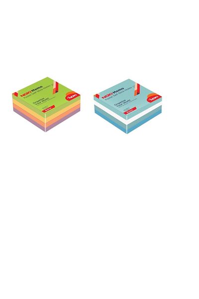 Noki Memo 75x75 Pastel Adhesive Cube Block 400 Sf Set of 2