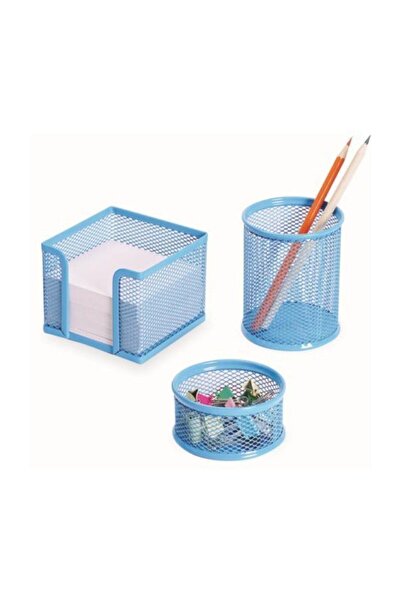 Gıpta 3 Lü Masa Seti Metal Fileli Mavi 4-f003500-5001