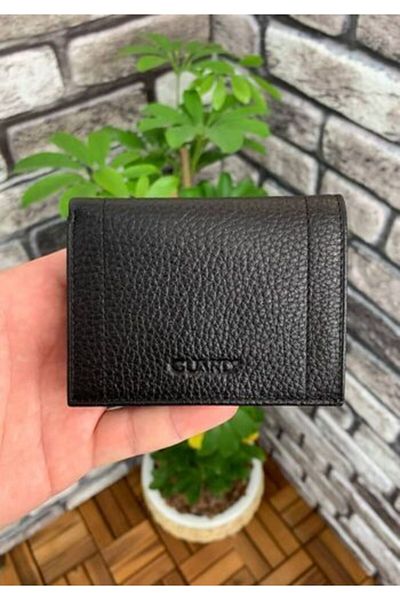 GUARD Minimal Black Leather Men's Wallet