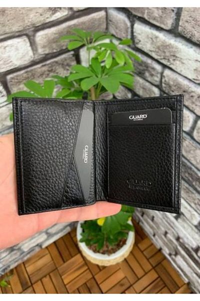 GUARD Minimal Black Leather Men's Wallet