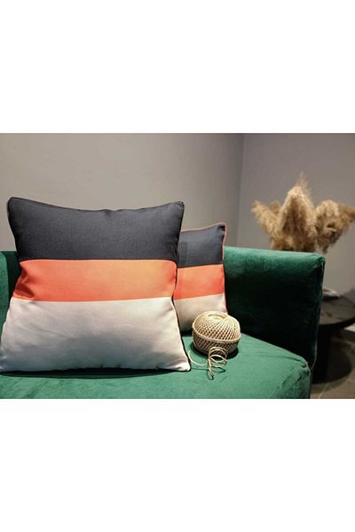 Alacastore Tub din piele Imprimare digitală 3 culori 2 buc Husă de pernă 50x50