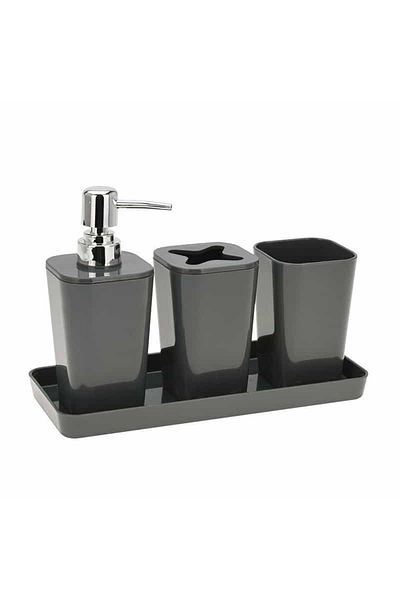 Tmall Home Design Σετ Μπάνιου 4 Τεμάχια γκρι-101781