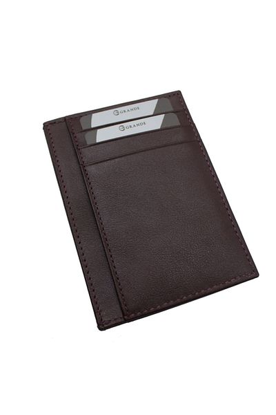 Grande 750 100% Genuine Leather Men's Card Holder Claret Red