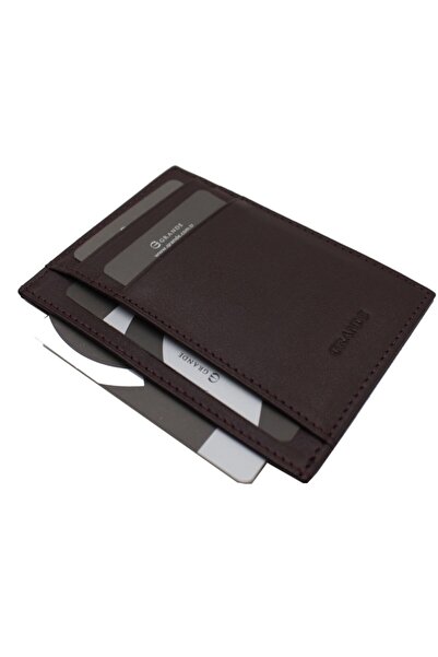 Grande 750 100% Genuine Leather Men's Card Holder Claret Red