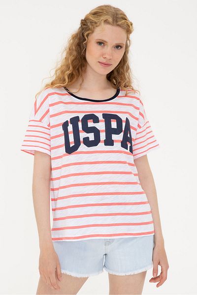 U.S. Polo Assn. Tricou roșu pentru femei