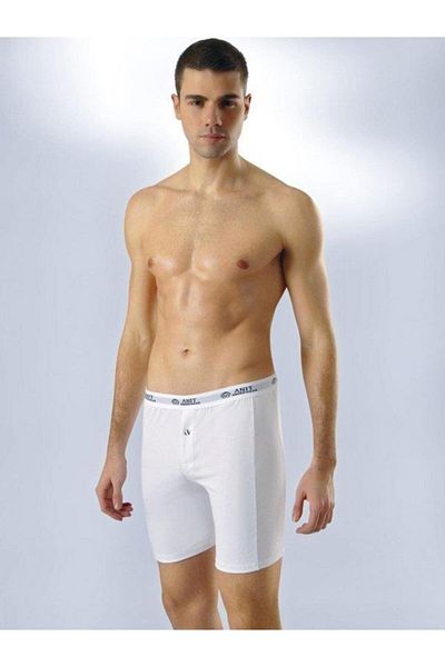 Anıt Ανδρικό λευκό Lycra Long Boxer 1114