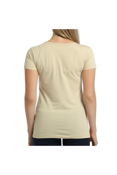 Bant Giyim - Open Crew Neck Cream Women's T-Shirt T-Shirt