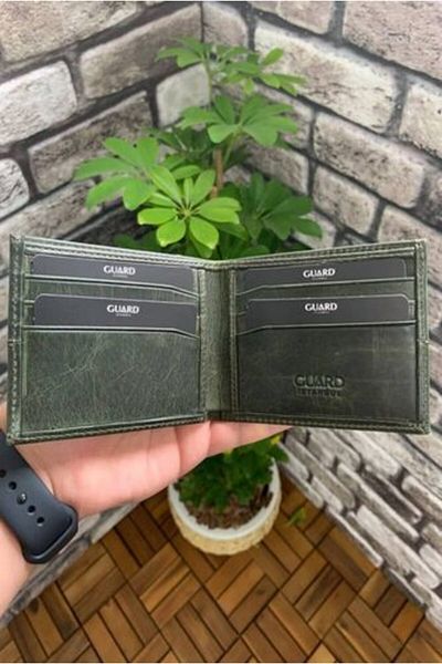 GUARD Antique Green Slim Classic Leather Men's Wallet
