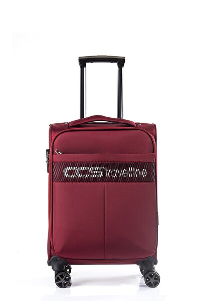 ÇÇS 418 Kumaş Orta Boy Valiz Bordo Renk